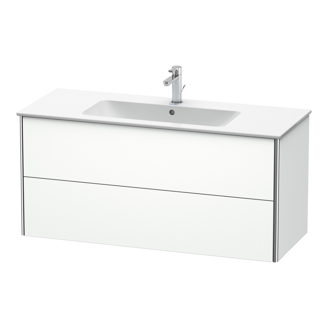 Duravit Meuble sous lavabo XSquare 121x47,8 cm, blanc mat, 2 tiroirs, suspendu