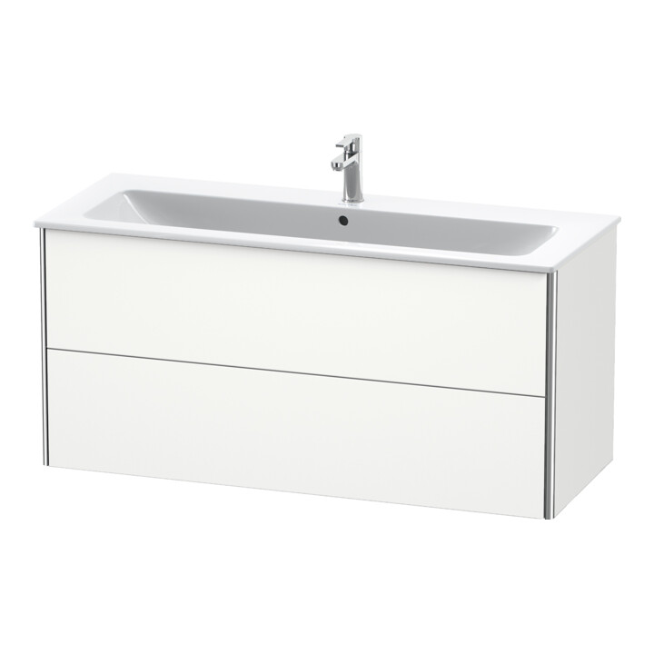 Duravit Meuble sous lavabo XSquare 121x47,8 cm, blanc mat, 2 tiroirs, suspendu