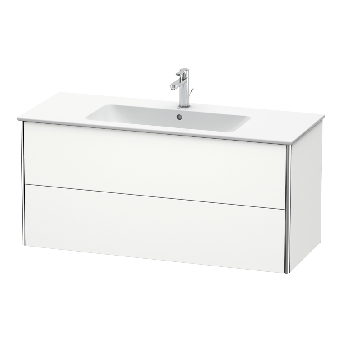 Duravit Meuble sous lavabo XSquare 121x47,8 cm, blanc mat, 2 tiroirs, suspendu