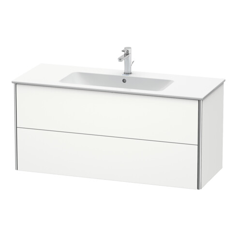 Duravit Meuble sous lavabo XSquare 121x47,8 cm, blanc mat, 2 tiroirs, suspendu