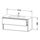Duravit Meuble sous lavabo XSquare 121x47,8 cm, blanc mat, 2 tiroirs, suspendu