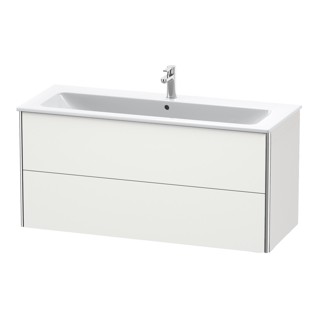 Duravit Meuble sous lavabo XSquare 121x47,8 cm, blanc mat, 2 tiroirs, suspendu