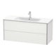 Duravit Meuble sous lavabo XSquare 121x47,8 cm, blanc mat, 2 tiroirs, suspendu