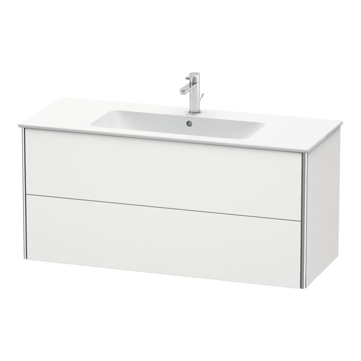 Duravit Meuble sous lavabo XSquare 121x47,8 cm, blanc mat, 2 tiroirs, suspendu