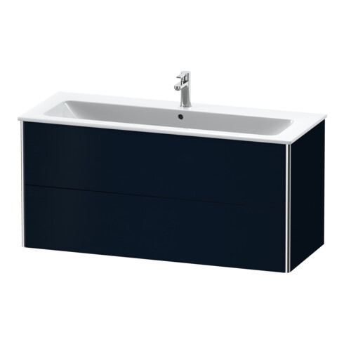 Duravit Meuble sous lavabo XSquare 121x47,8 cm, blanc satiné, 2 tiroirs, suspendu