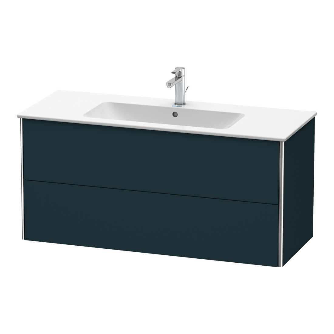 Duravit Meuble sous lavabo XSquare 121x47,8 cm, blanc satiné, 2 tiroirs, suspendu
