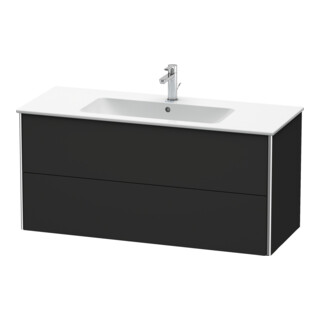 Duravit Meuble sous-lavabo XSquare 121x47,8 cm, graphite mat, 2 tiroirs, suspendu