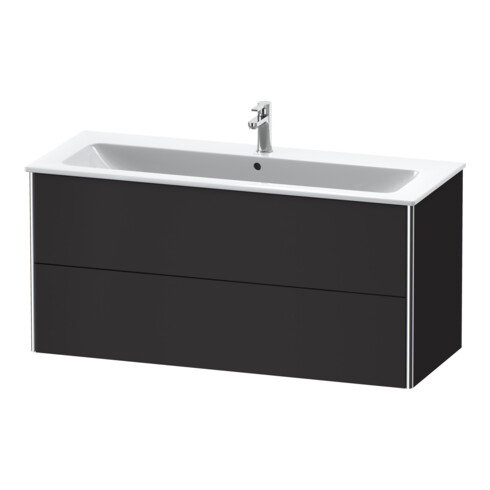 Duravit Meuble sous-lavabo XSquare 121x47,8 cm, graphite mat, 2 tiroirs, suspendu