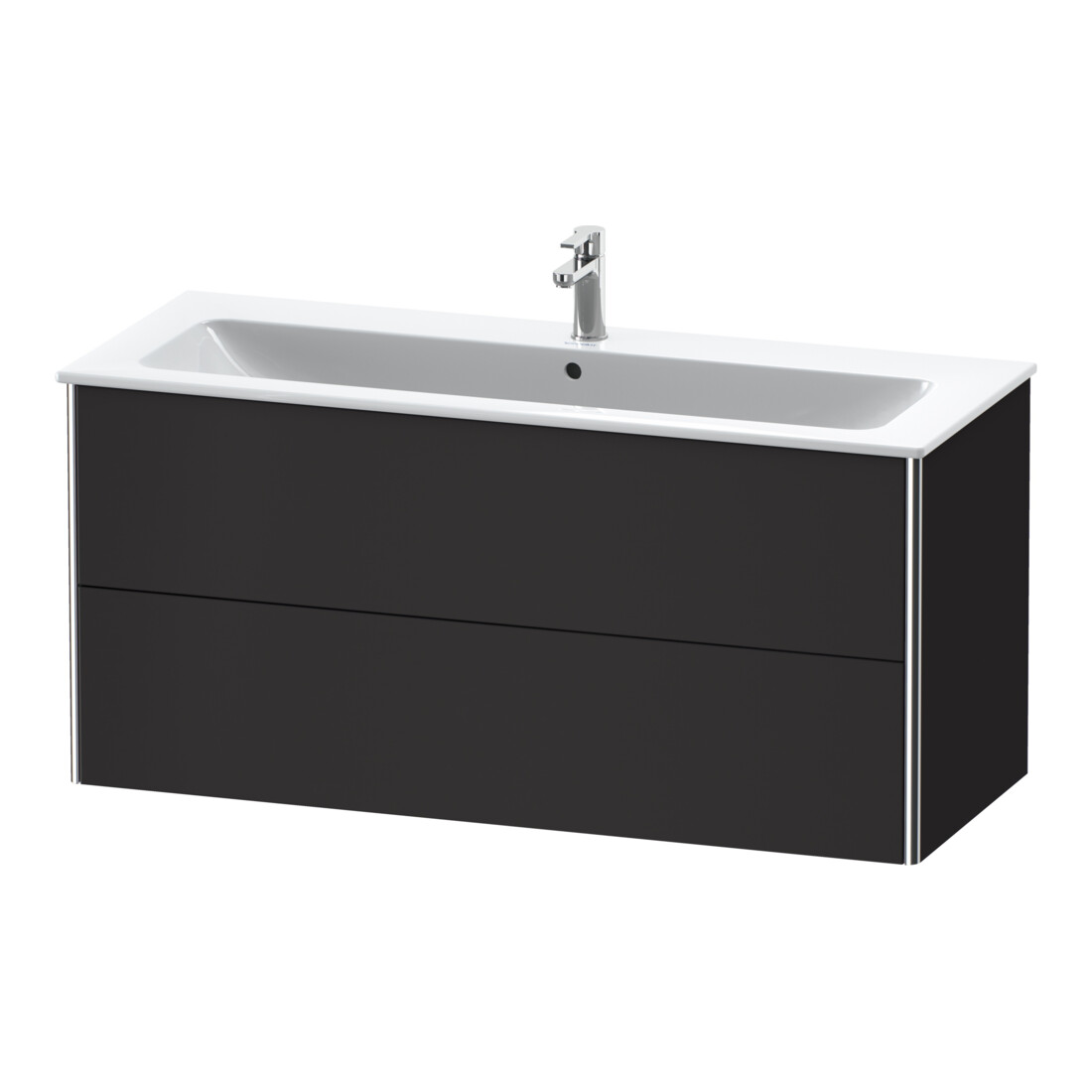 Duravit Meuble sous-lavabo XSquare 121x47,8 cm, graphite mat, 2 tiroirs, suspendu
