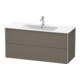 Duravit Meuble sous lavabo XSquare 121x47,8 cm, gris satiné, 2 tiroirs, suspendu