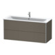 Duravit Meuble sous lavabo XSquare 121x47,8 cm, gris satiné, 2 tiroirs, suspendu