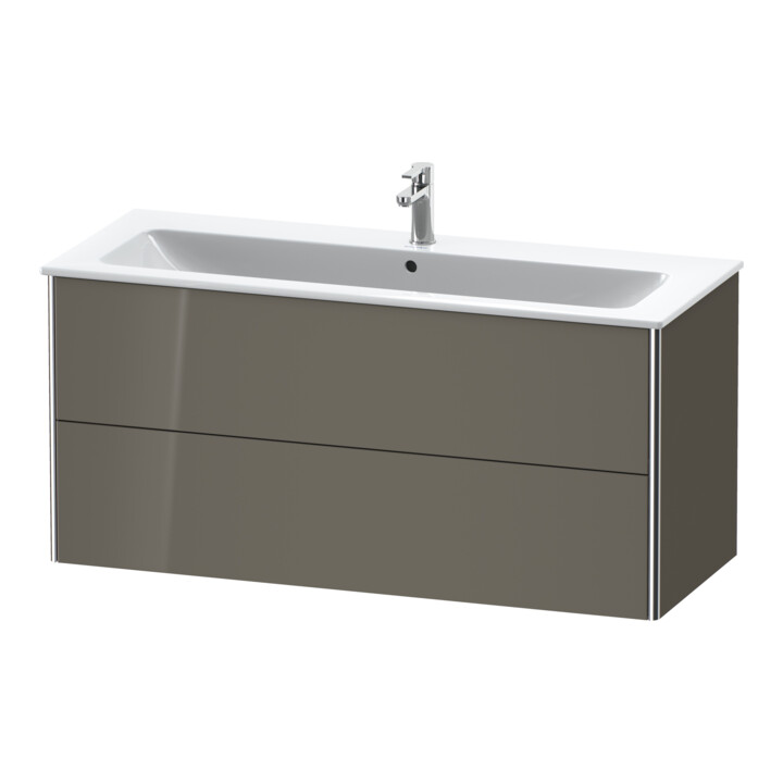 Duravit Meuble sous-lavabo XSquare 121x47,8 cm, laqué brillant, 2 tiroirs, suspendu