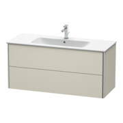 Duravit Meuble sous lavabo XSquare 121x47,8 cm, tau mat, 2 tiroirs, suspendu