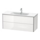 Duravit Meuble sous-lavabo XSquare 121x47,8cm, blanc brillant, 2 tiroirs, suspendu
