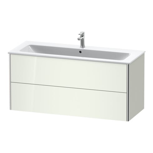 Duravit Meuble sous-lavabo XSquare 121x47,8cm, blanc brillant, 2 tiroirs, suspendu