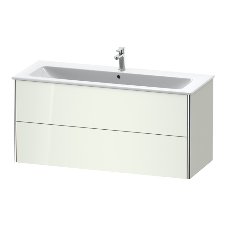 Duravit Meuble sous-lavabo XSquare 121x47,8cm, blanc brillant, 2 tiroirs, suspendu