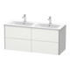 Duravit Meuble sous-lavabo XSquare 128x47,8x56 cm, 4 tiroirs, blanc mat nord