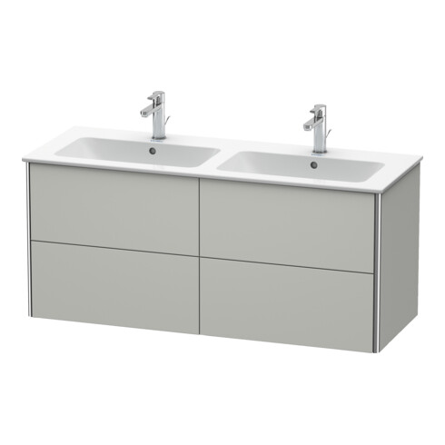 Duravit Meuble sous-lavabo XSquare 128x47,8x56 cm, 4 tiroirs, suspendu, béton m