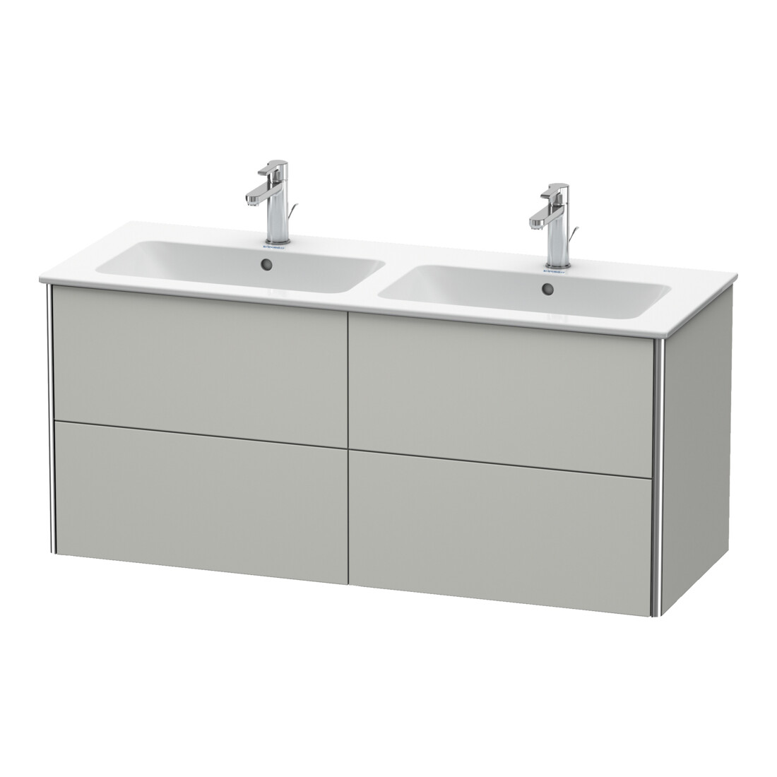 Duravit Meuble sous-lavabo XSquare 128x47,8x56 cm, 4 tiroirs, suspendu, béton m