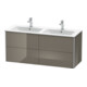 Duravit Meuble sous lavabo XSquare 128x47,8x56 cm, 4 tiroirs, suspendu, blanc brillant