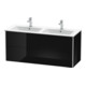 Duravit Meuble sous-lavabo XSquare 128x47,8x56 cm, 4 tiroirs, suspendu, blanc brillant