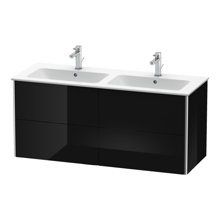Duravit Meuble sous-lavabo XSquare 128x47,8x56 cm, 4 tiroirs, suspendu, blanc brillant