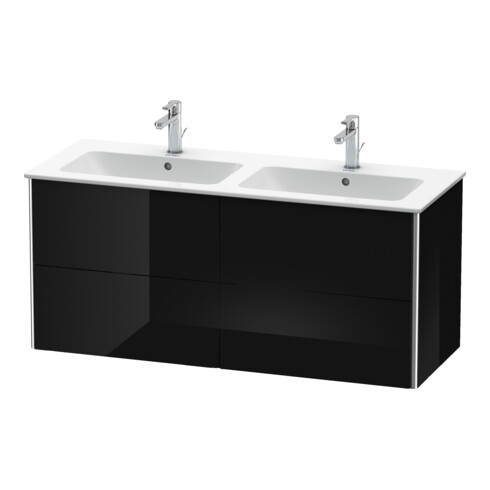 Duravit Meuble sous-lavabo XSquare 128x47,8x56 cm, 4 tiroirs, suspendu, blanc brillant
