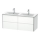 Duravit Meuble sous-lavabo XSquare 128x47,8x56 cm, 4 tiroirs, suspendu, blanc mat