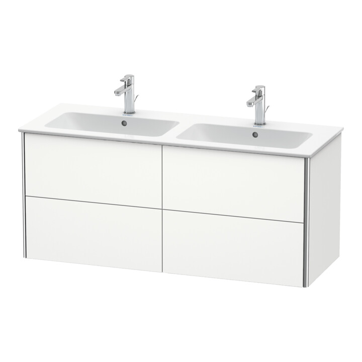Duravit Meuble sous lavabo XSquare 128x47,8x56 cm, 4 tiroirs, suspendu, blanc mat