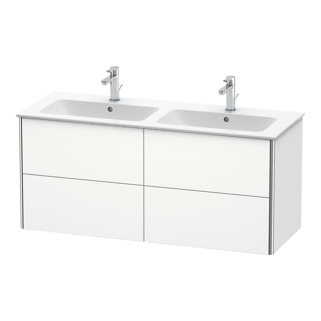 Duravit Meuble sous lavabo XSquare 128x47,8x56 cm, 4 tiroirs, suspendu, blanc mat