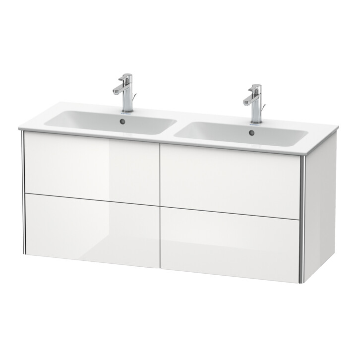 Duravit Meuble sous-lavabo XSquare 128x47,8x56 cm, 4 tiroirs, suspendu, blanc mat