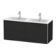 Duravit Meuble sous lavabo XSquare 128x47,8x56 cm, 4 tiroirs, suspendu, graphite mat-1