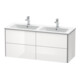 Duravit Meuble sous lavabo XSquare 128x47,8x56 cm, 4 tiroirs, suspendu, graphite mat