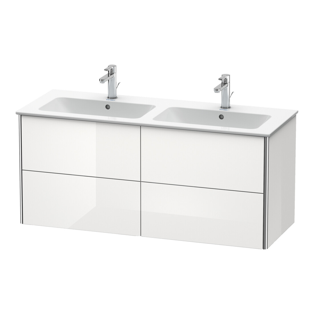 Duravit Meuble sous lavabo XSquare 128x47,8x56 cm, 4 tiroirs, suspendu, graphite mat