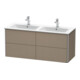 Duravit Meuble sous-lavabo XSquare 128x47,8x56 cm, 4 tiroirs, suspendu, lin-2