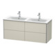 Duravit Meuble sous lavabo XSquare 128x47,8x56 cm, 4 tiroirs, suspendu, taupe-4
