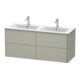 Duravit Meuble sous-lavabo XSquare 128x47,8x56 cm, 4 tiroirs, suspendu, Taupe mat-2