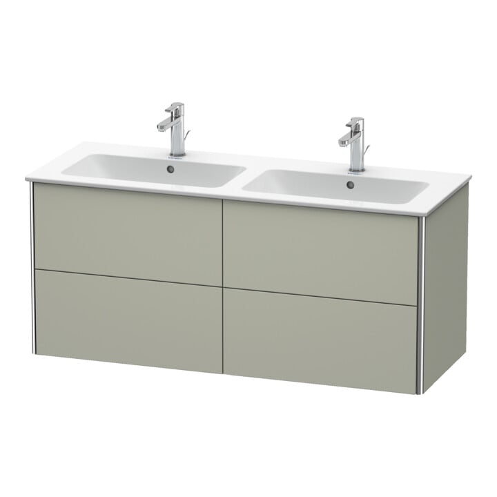 Duravit Meuble sous-lavabo XSquare 128x47,8x56 cm, 4 tiroirs, suspendu, Taupe mat