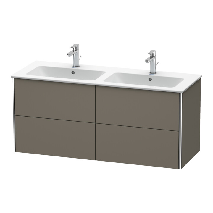Duravit Meuble sous-lavabo XSquare 128x47,8x56 cm, 4 tiroirs, wd, flancs gris mat s-matt