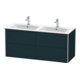 Duravit Meuble sous-lavabo XSquare 128x47,8x56cm, 4 tiroirs, suspendu, bleu mat s-matt