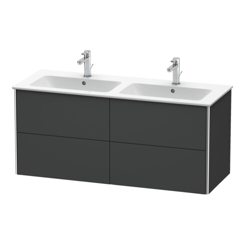 Duravit Meuble sous lavabo XSquare 128x47,8x56cm, 4 tiroirs, suspendu, graphite m