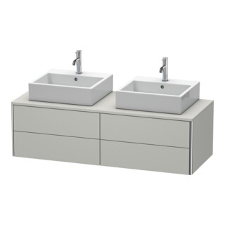 Duravit Meuble sous lavabo XSquare 140x54,8x40 cm, 4 tiroirs, béton mat