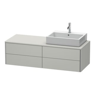 Duravit Meuble sous-lavabo XSquare 140x54,8x40 cm, 4 tiroirs, béton mat, droite