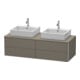 Duravit Meuble sous-lavabo XSquare 140x54,8x40 cm, 4 tiroirs, blanc brillant, bois, finition mate grise-1
