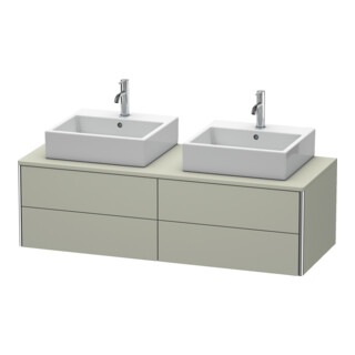 Duravit Meuble sous lavabo XSquare 140x54,8x40 cm, 4 tiroirs, blanc brillant, bois, plan mat
