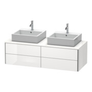 Duravit Meuble sous-lavabo XSquare 140x54,8x40 cm, 4 tiroirs, blanc brillant, suspendu