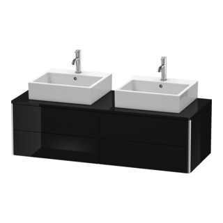 Duravit Meuble sous lavabo XSquare 140x54,8x40 cm, 4 tiroirs, blanc brillant, suspendu