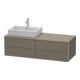 Duravit Meuble sous-lavabo XSquare 140x54,8x40 cm, 4 tiroirs, blanc lisse, façade gris mat-1