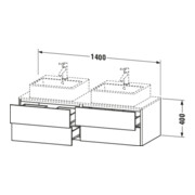 Duravit Meuble sous-lavabo XSquare 140x54,8x40 cm, 4 tiroirs, blanc mat-4