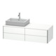 Duravit Meuble sous lavabo XSquare 140x54,8x40 cm, 4 tiroirs, blanc mat, Beck. gauche, avec miroir-1